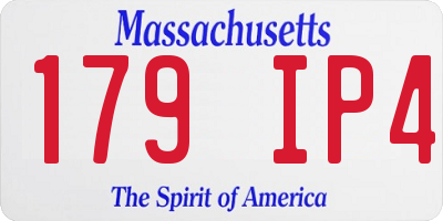 MA license plate 179IP4