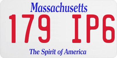MA license plate 179IP6