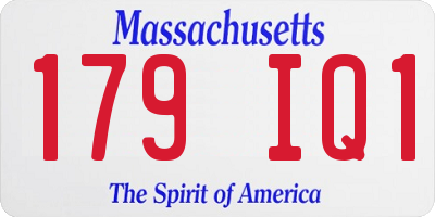 MA license plate 179IQ1