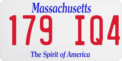 MA license plate 179IQ4