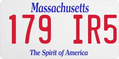MA license plate 179IR5