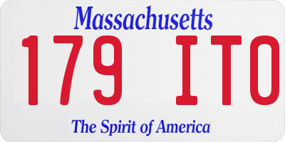 MA license plate 179IT0