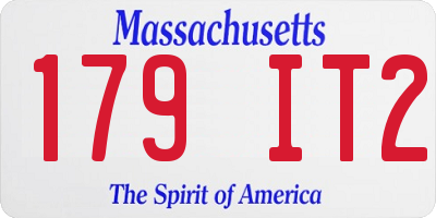 MA license plate 179IT2