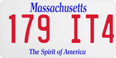 MA license plate 179IT4