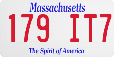 MA license plate 179IT7