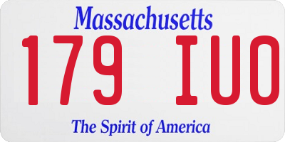 MA license plate 179IU0