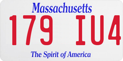 MA license plate 179IU4