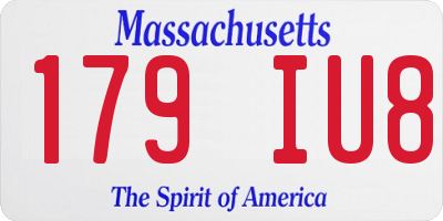 MA license plate 179IU8