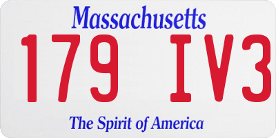 MA license plate 179IV3