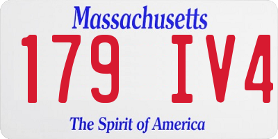 MA license plate 179IV4