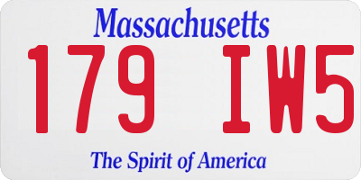 MA license plate 179IW5