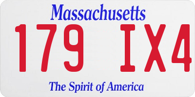 MA license plate 179IX4