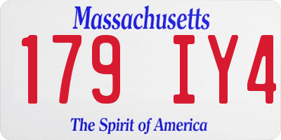 MA license plate 179IY4