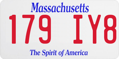 MA license plate 179IY8