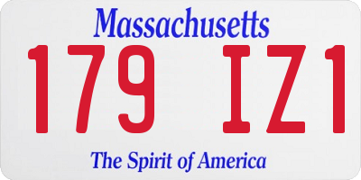 MA license plate 179IZ1