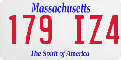 MA license plate 179IZ4