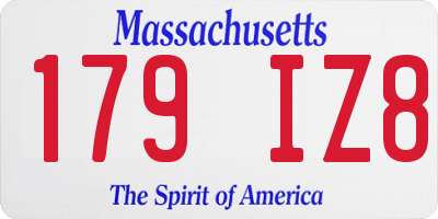 MA license plate 179IZ8