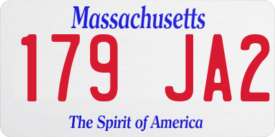 MA license plate 179JA2