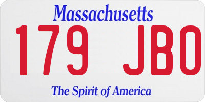MA license plate 179JB0