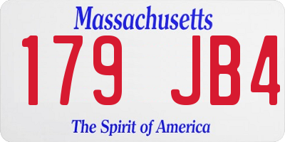 MA license plate 179JB4