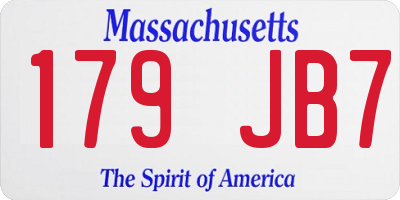 MA license plate 179JB7
