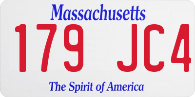 MA license plate 179JC4