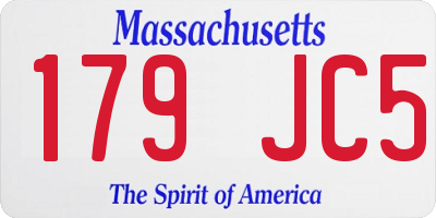 MA license plate 179JC5