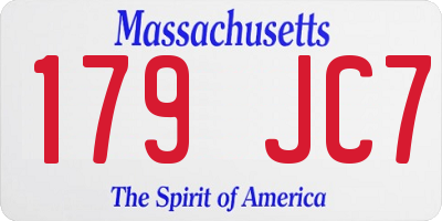 MA license plate 179JC7