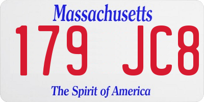 MA license plate 179JC8