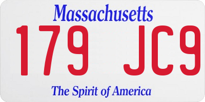 MA license plate 179JC9