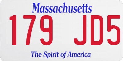 MA license plate 179JD5