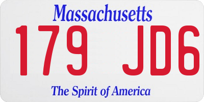 MA license plate 179JD6