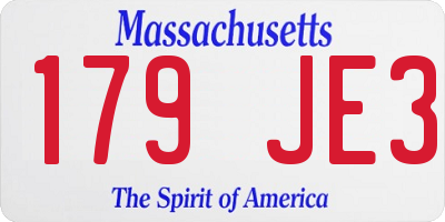MA license plate 179JE3