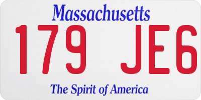 MA license plate 179JE6