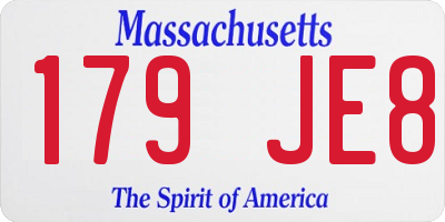 MA license plate 179JE8