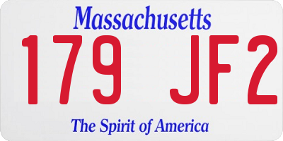 MA license plate 179JF2
