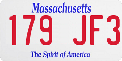 MA license plate 179JF3