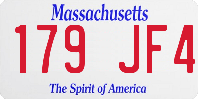 MA license plate 179JF4