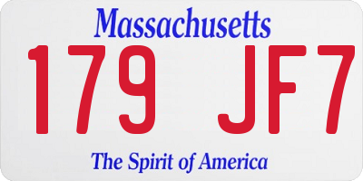 MA license plate 179JF7