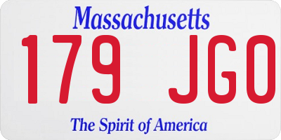 MA license plate 179JG0