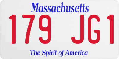 MA license plate 179JG1