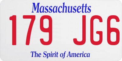 MA license plate 179JG6