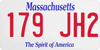MA license plate 179JH2