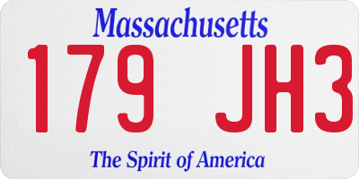 MA license plate 179JH3
