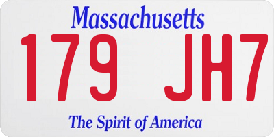MA license plate 179JH7