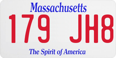 MA license plate 179JH8
