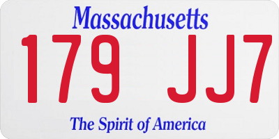 MA license plate 179JJ7