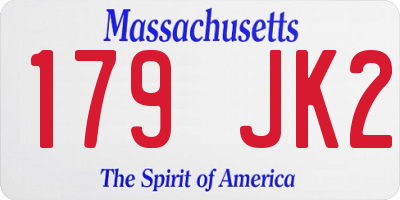 MA license plate 179JK2