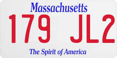MA license plate 179JL2