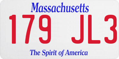 MA license plate 179JL3